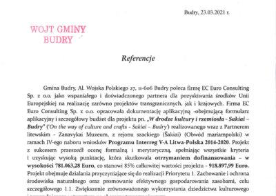 Gmina Budry - Referencje